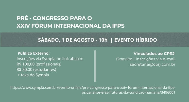 Pré-Congresso para o XXIV Fórum Internacional da IFPS, que ocorrerá entre 11 e 14 de novembro de 2026 em Santiago, no Chile.